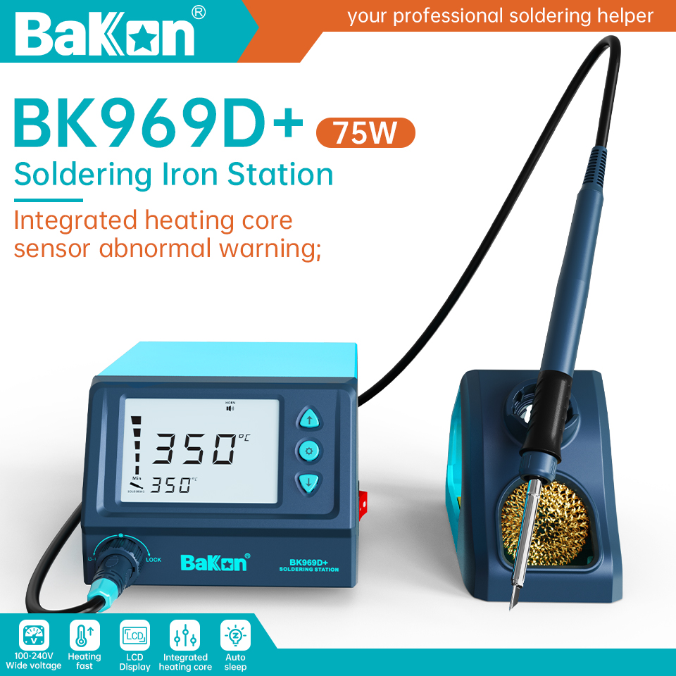 Soldering Iron Temperature Probe - Bakon 75 واط BK969D + محطة