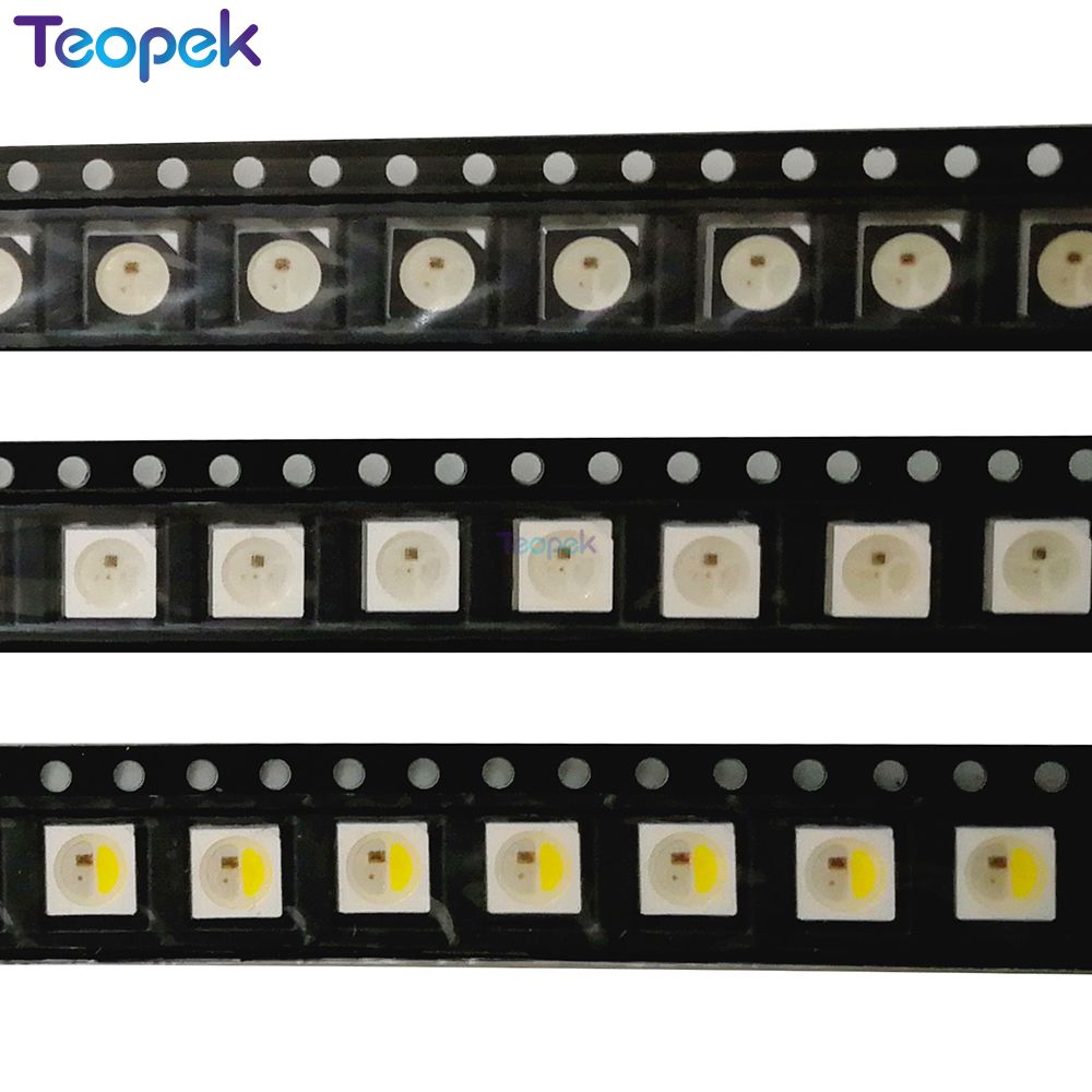 50-1000 قطعة من رقائق LED RGB  - مراجعة Ws2812B Strip 5V وسعره