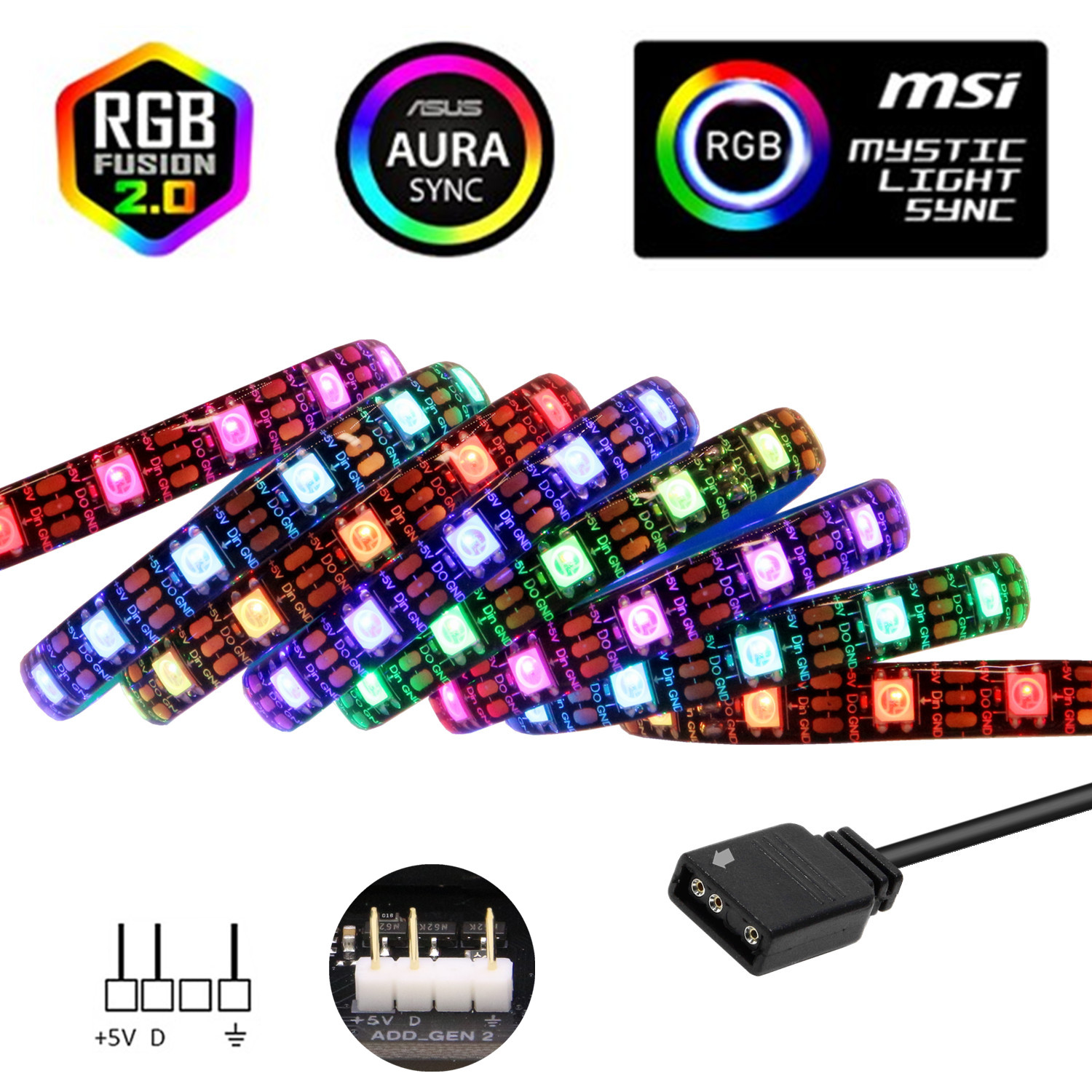 شريط إضاءة LED من نوع WS2812b  - مراجعة Ws2812B Strip 5V وسعره