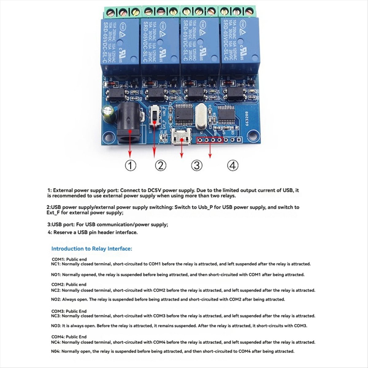 وحدة ريلاي USB رباعية القنوات  - مراجعة Relay Module 4 Channel وسعره