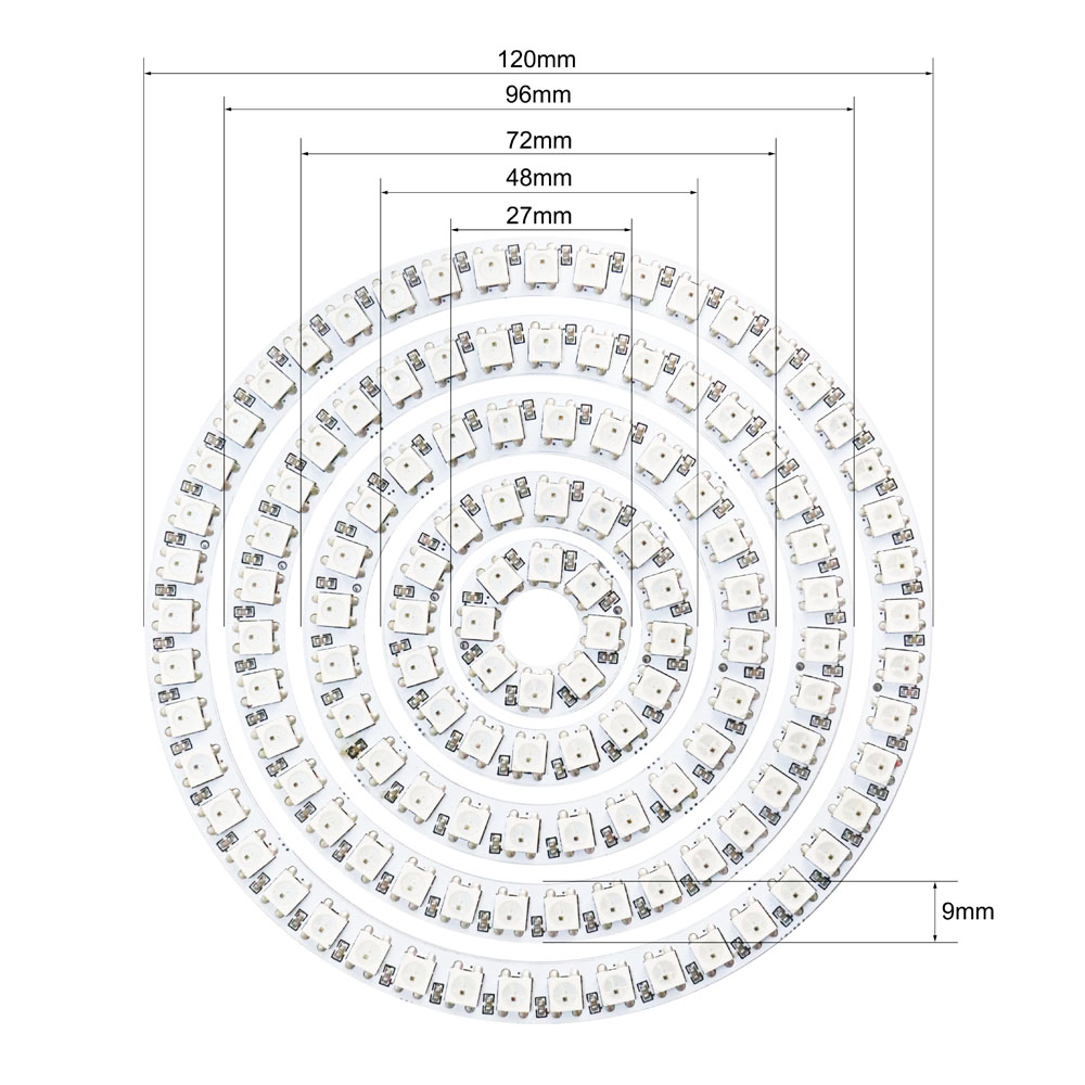 حلقة إضاءة LED قابلة للبرمجة W - مراجعة Ws2812B Strip 5V وسعره