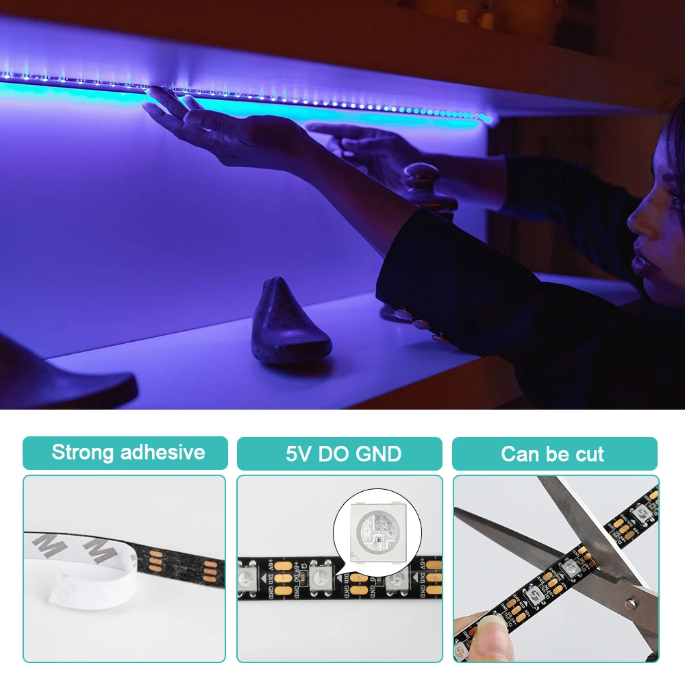 5 فولت WS2812B بكسل RGB Led قط - مراجعة Ws2812B Strip 5V وسعره