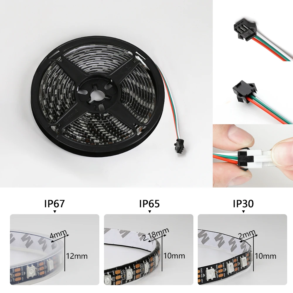 5 فولت WS2812B بكسل RGB Led قط - مراجعة Ws2812B Strip 5V وسعره