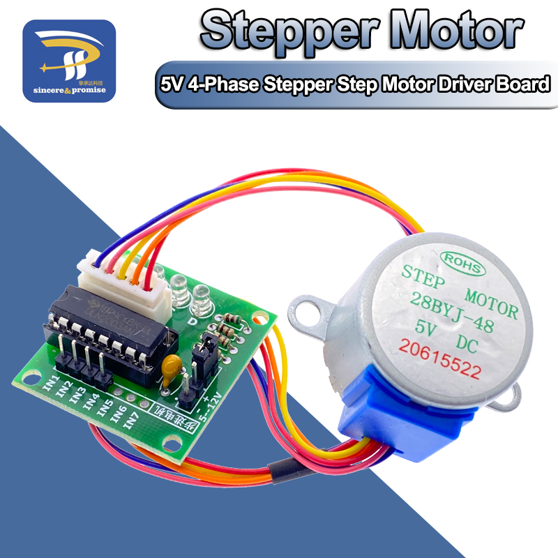 محرك متدرج رباعي الطور 5 فولت  - مراجعة Stepper Motor 28Byj وسعره