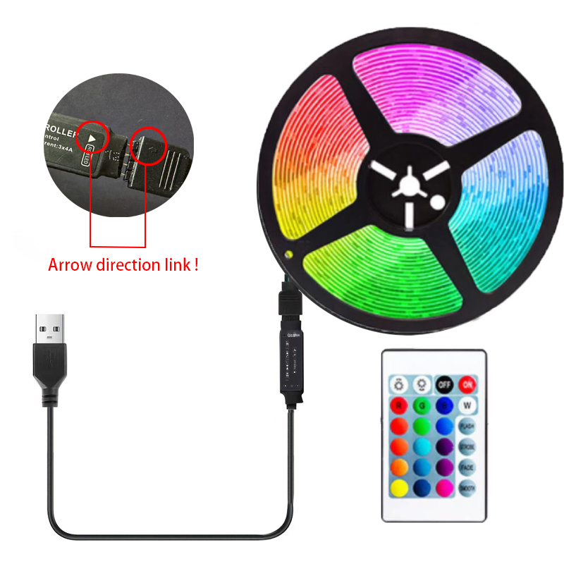 شريط إضاءة LED بمنفذ USB مع 24 - مراجعة Ws2812B Strip 5V وسعره