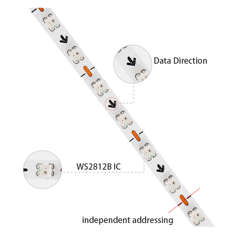 شريط إضاءة LED من نوع WS2812B  - مراجعة Ws2812B Strip 5V وسعره